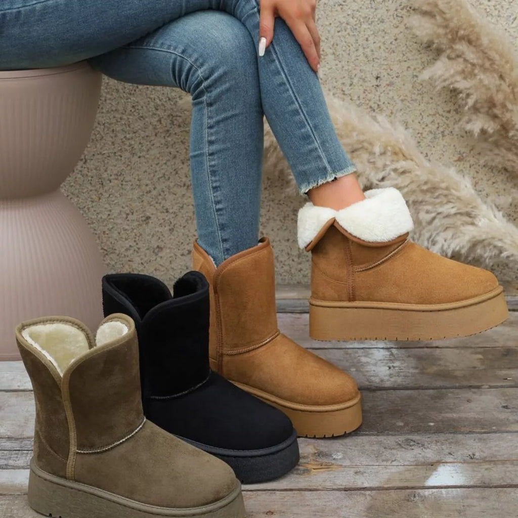 Plateau-Stiefeletten mit runder Kappe