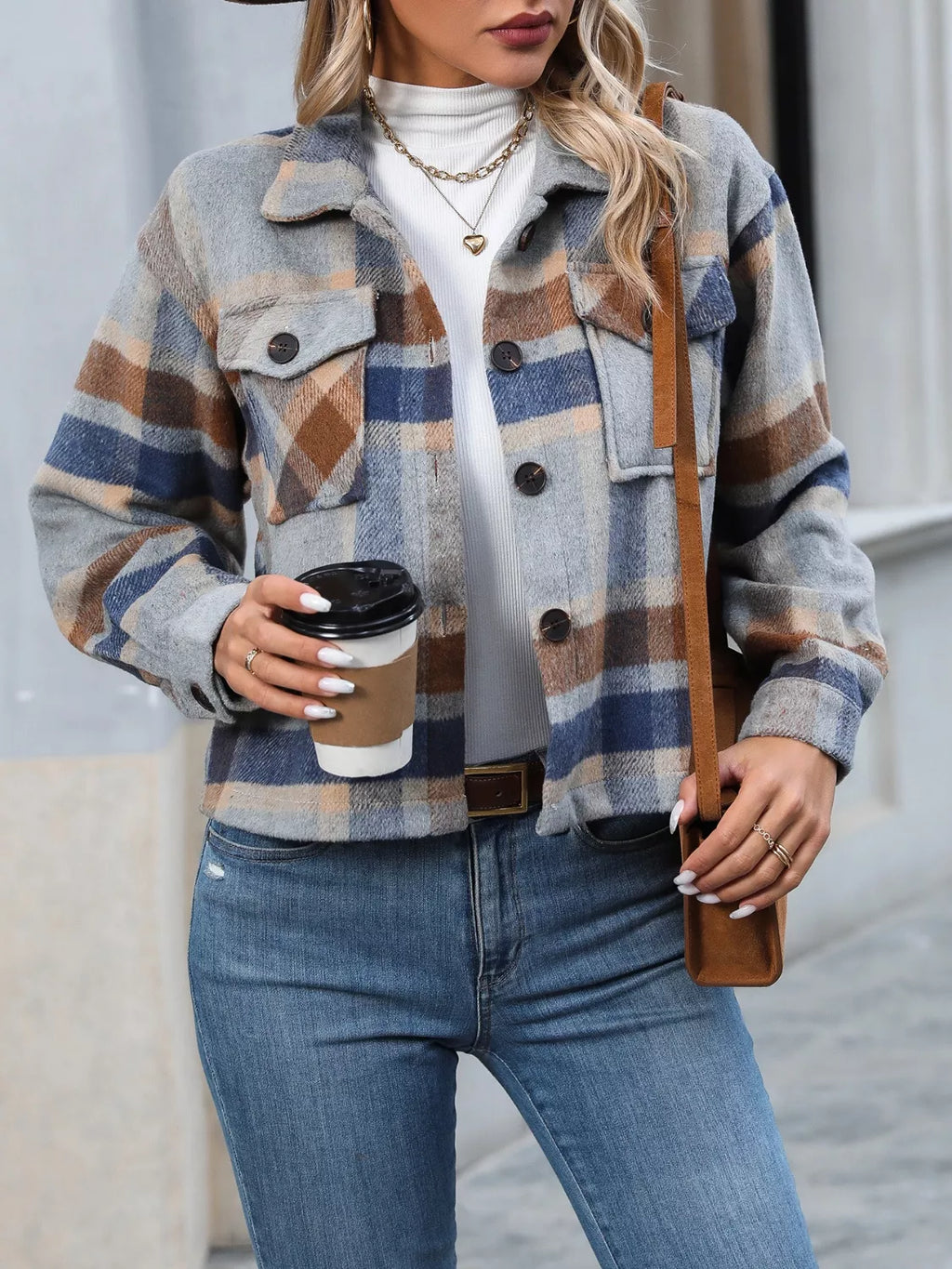 Karierte Hemdjacke