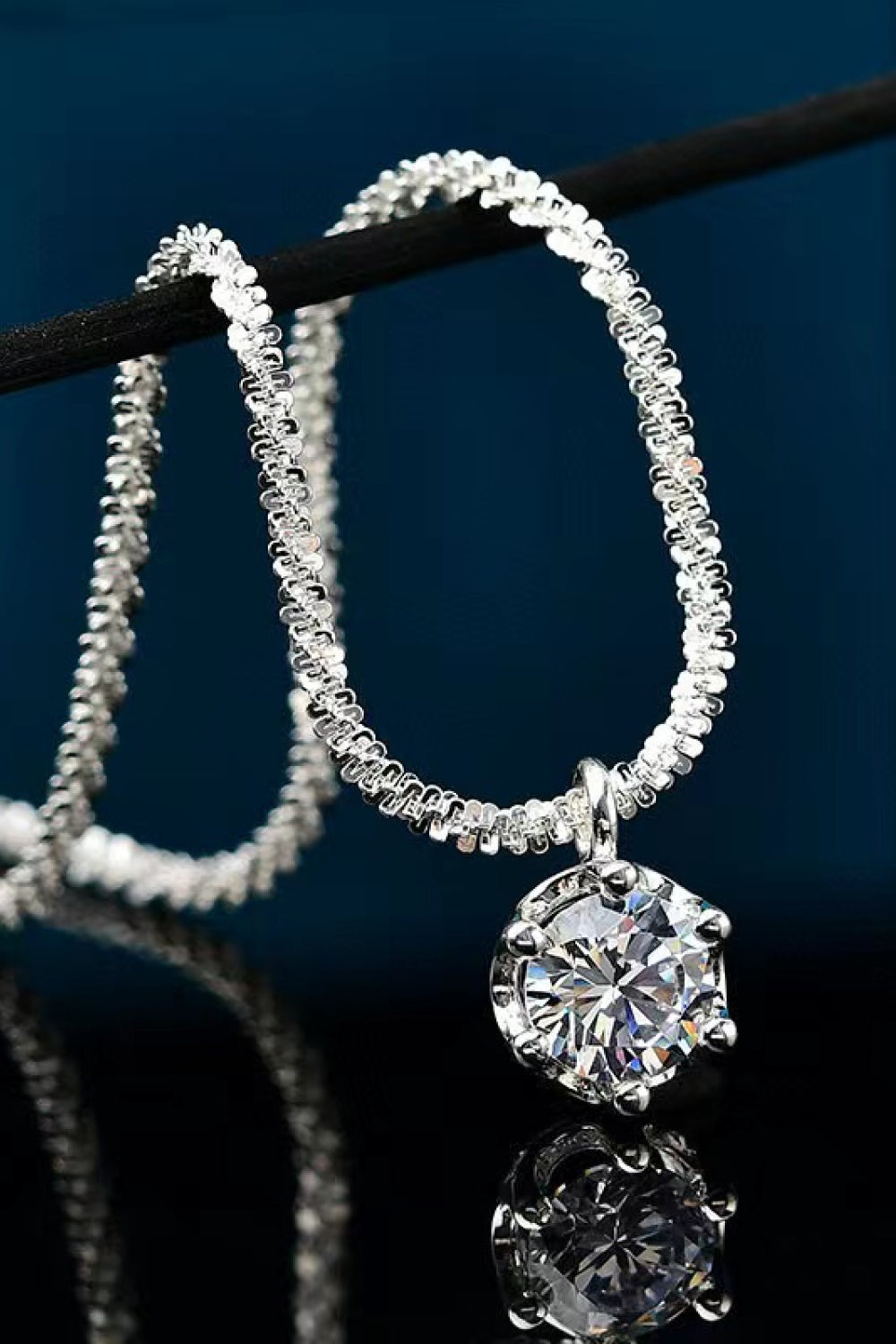 1 Karat Moissanit Halskette aus 925er Sterlingsilber
