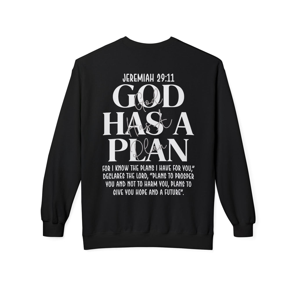 Gott hat einen Plan Rundhals-Sweatshirt – Jeremia 29:11 Christlicher Pullover