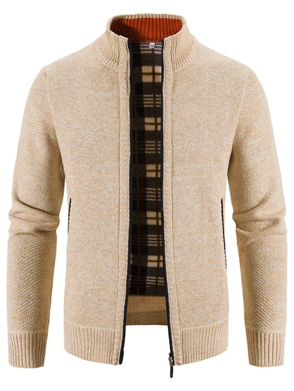 Herren Strickjacke mit Reißverschluss, Übergröße, Langarm
