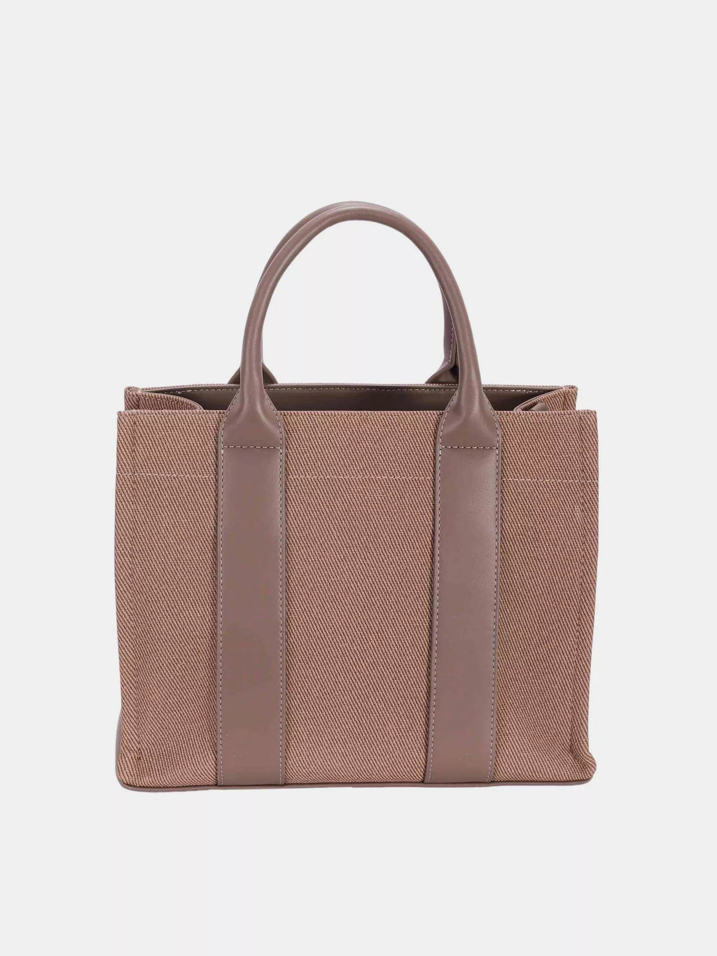 David Jones Canvas Tote Handbag with Contrast Leather Handles