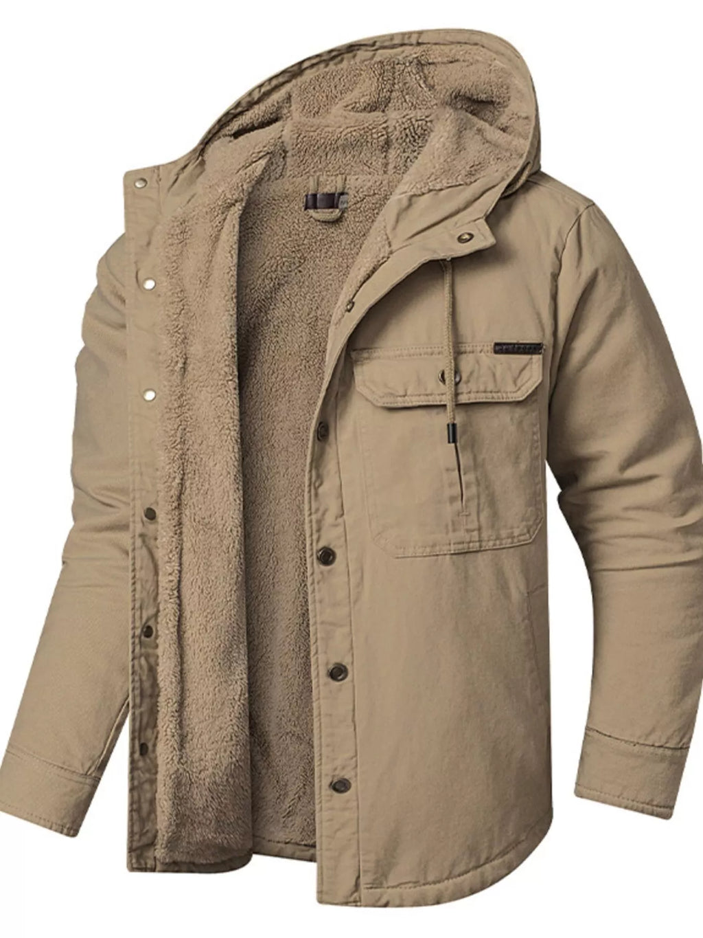 Veste à capuche doublée sherpa pour homme