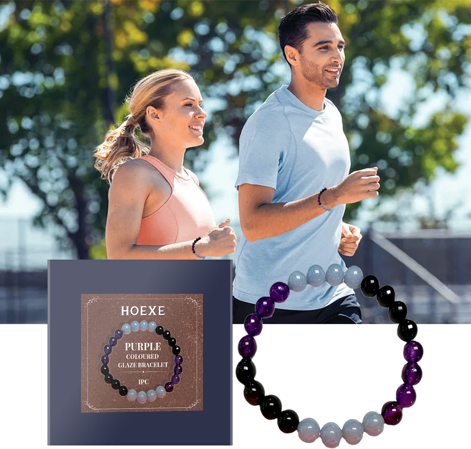 Lila Glasarmband, Glaskristall Persönlichkeit Mode Dekorative Kleidung Accessoires Handgefertigtes Perlenarmband