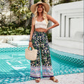Damen Eleganz Lässige Hosen mit Print zum Binden für Frühling/Sommer