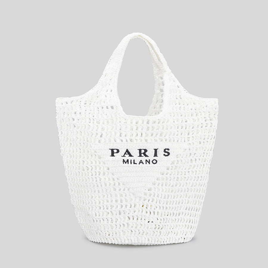 Sacs tricotés à la main Sacs à tricoter Sac à main rétro populaire grande capacité creux Sacs pour femmes