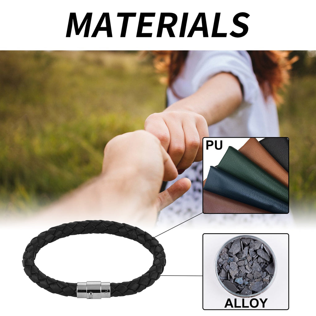 Paar-Armband, PU-Lederseil geflochtenes Armband für Männer und Frauen im schlichten Stil, Persönlichkeit, Modeaccessoires