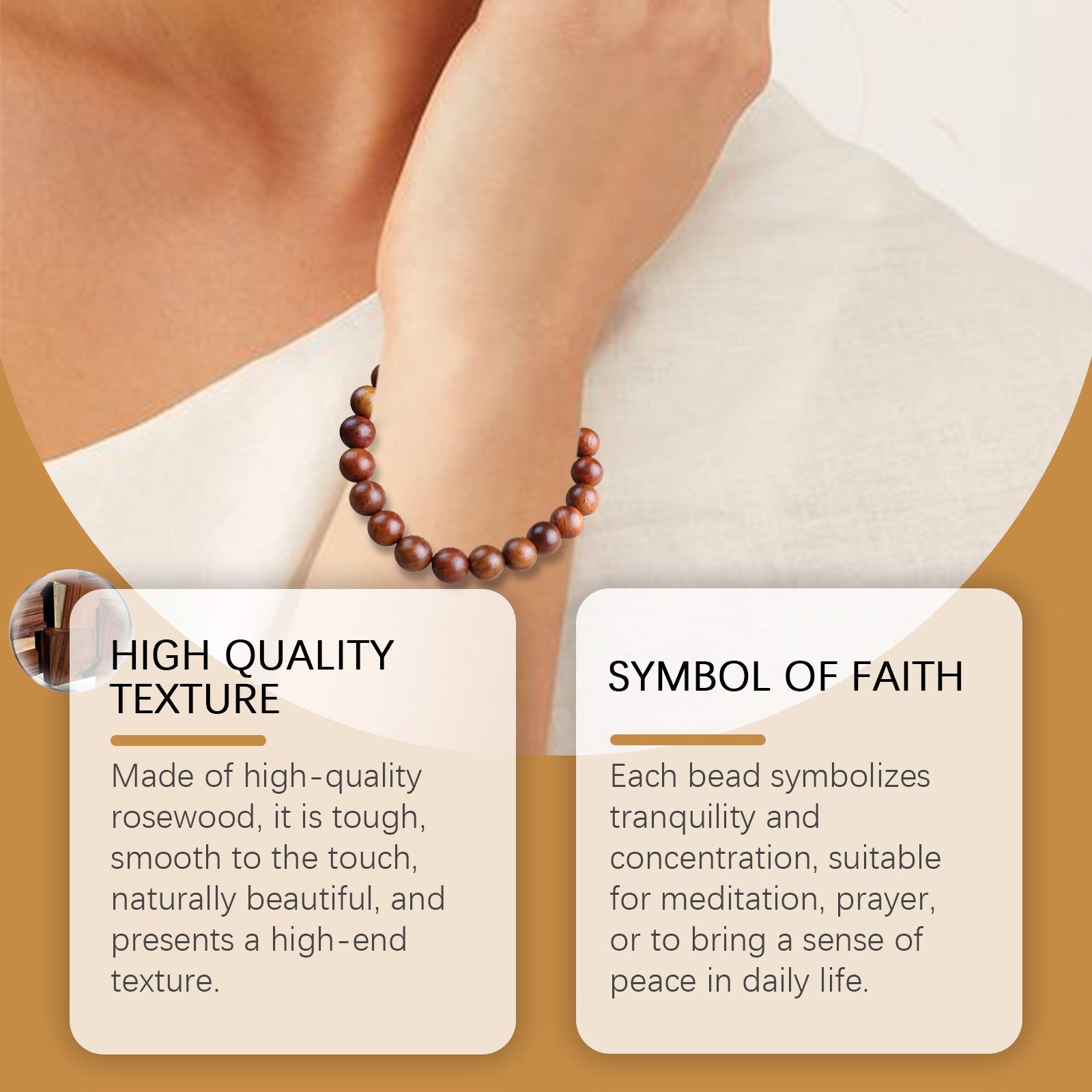 Palisander Armband Unisex Alltagsdekor mit Palisander Perlenarmband