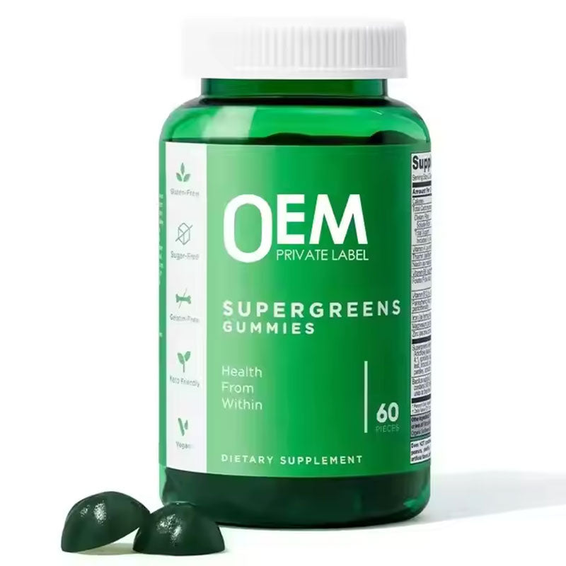 Gummies végétaliennes à la chlorophylle et super vitamines vertes