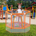 Trampoline pour tout-petits 55'' avec filet de sécurité et balles, mini trampoline intérieur/extérieur pour enfants