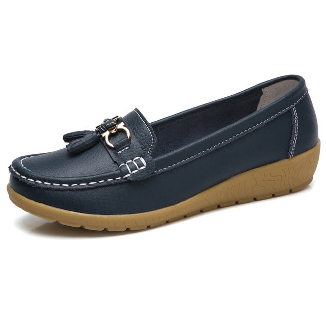 Frühlings-Ballerinas Damen Schuhe Loafer Echtes Leder Damen Ballerinas Slip-on Damen Loafer Damen Mokassinschuhe