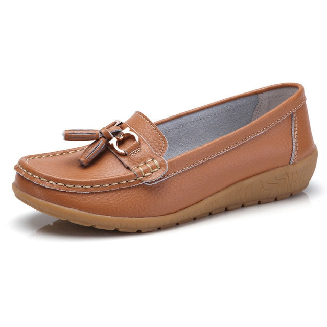 Frühlings-Ballerinas Damen Schuhe Loafer Echtes Leder Damen Ballerinas Slip-on Damen Loafer Damen Mokassinschuhe