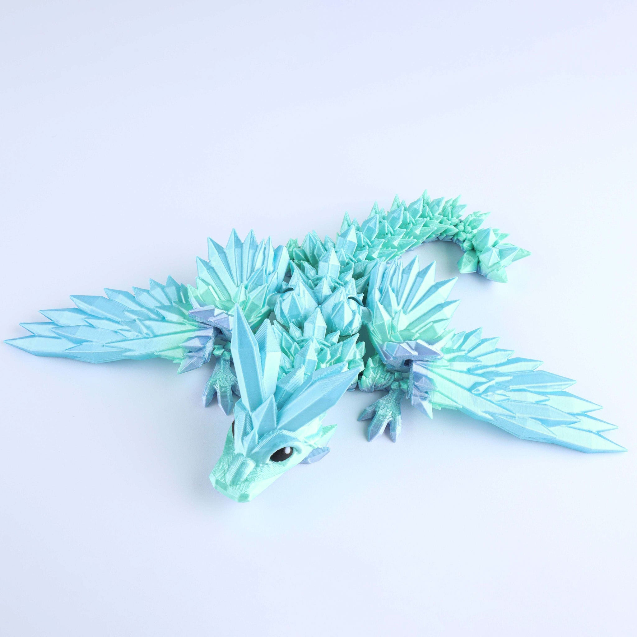 3D-gedrucktes Kristallflügel-Babydrachen-Fidget-Spielzeug – Bewegliches Fantasy-Schreibtisch-Spielzeug-Geschenk