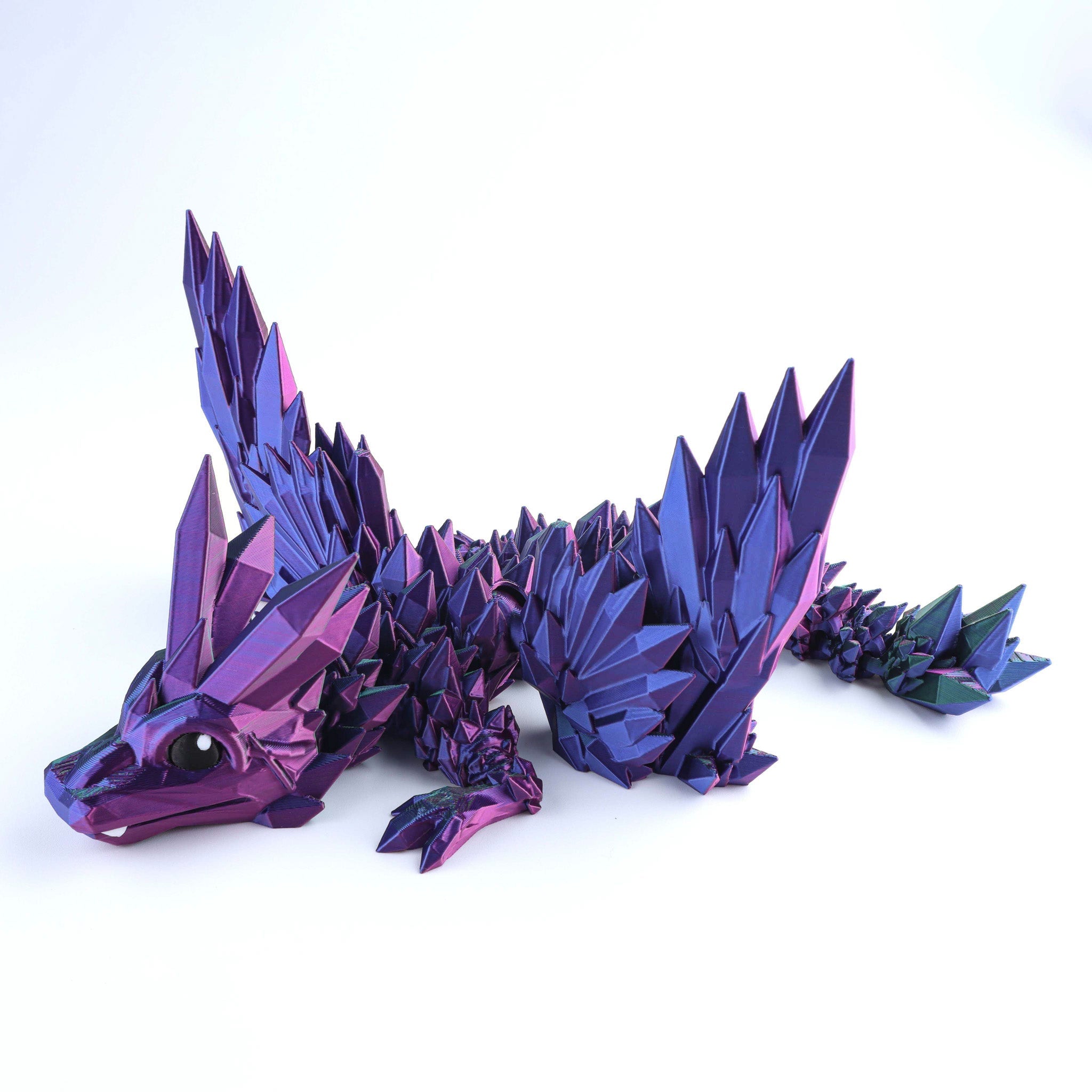 3D-gedrucktes Kristallflügel-Babydrachen-Fidget-Spielzeug – Bewegliches Fantasy-Schreibtisch-Spielzeug-Geschenk