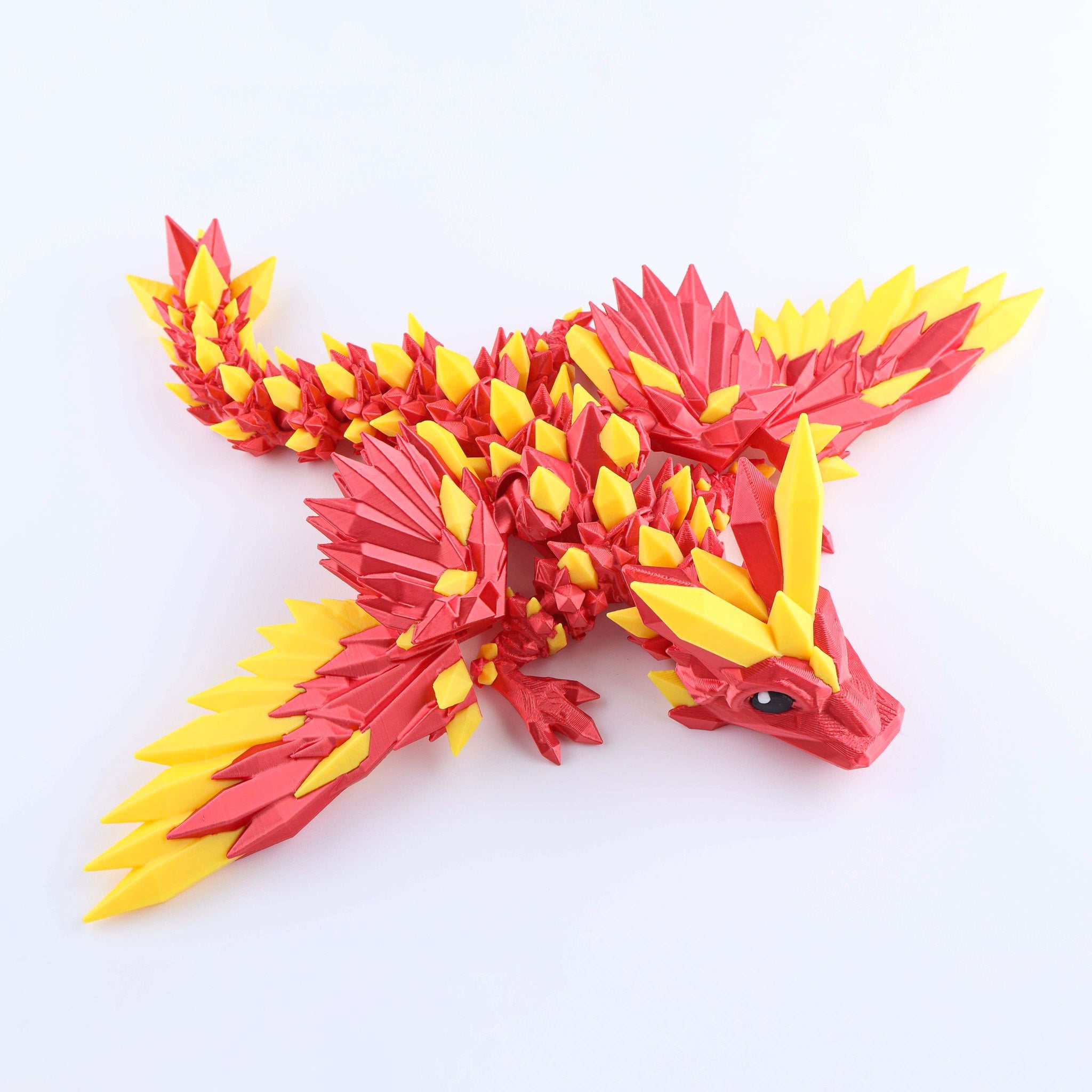 3D-gedrucktes Kristallflügel-Babydrachen-Fidget-Spielzeug – Bewegliches Fantasy-Schreibtisch-Spielzeug-Geschenk