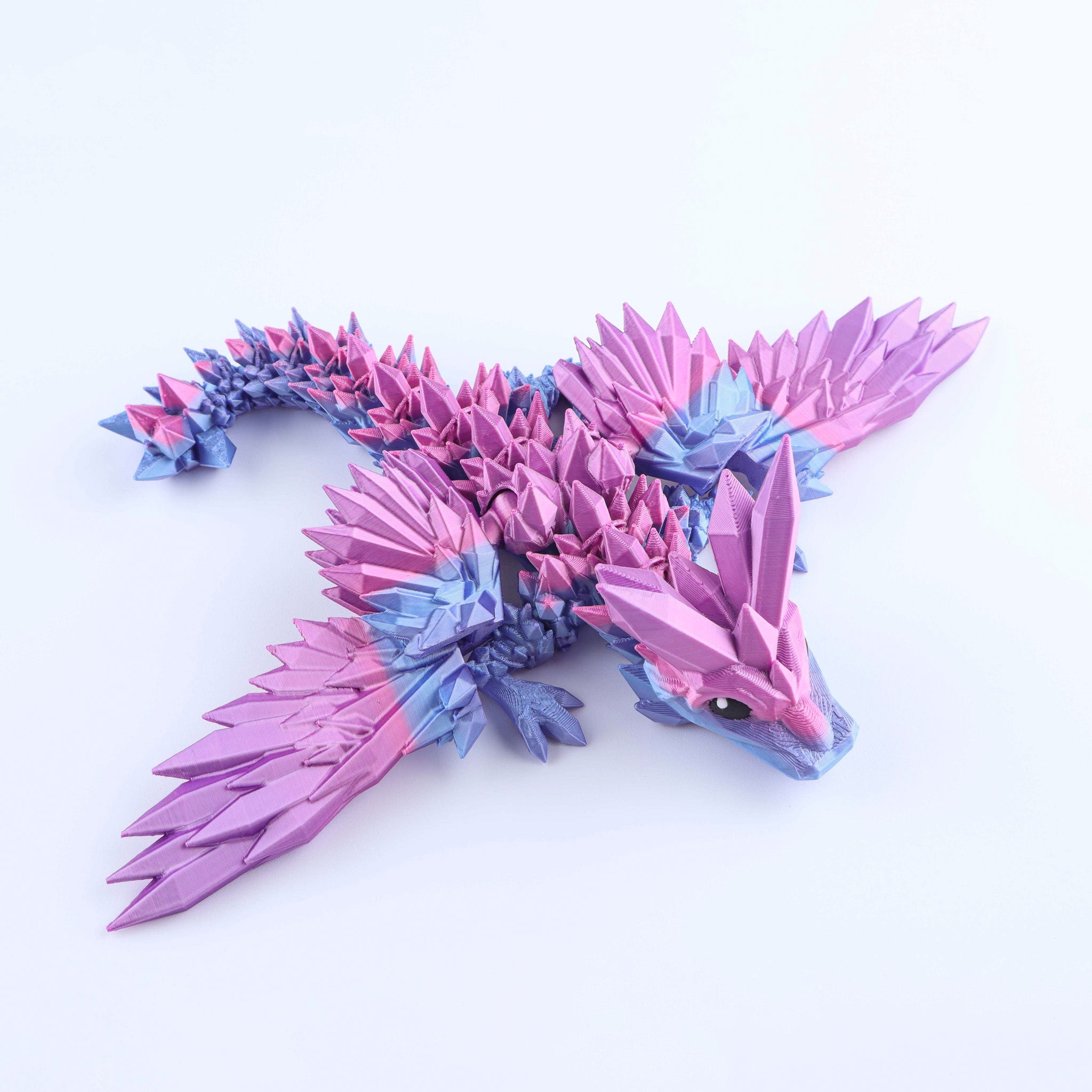 3D-gedrucktes Kristallflügel-Babydrachen-Fidget-Spielzeug – Bewegliches Fantasy-Schreibtisch-Spielzeug-Geschenk