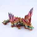 Jouet anti-stress dragonnet aux ailes en cristal imprimé en 3D – Jouet de bureau articulé fantastique, idéal comme cadeau