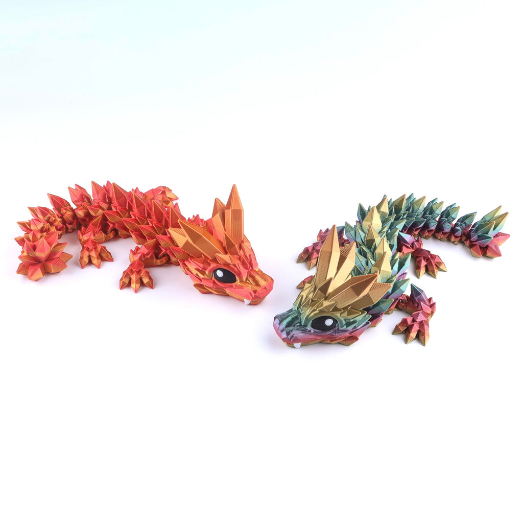 Dragon bébé en cristal imprimé en 3D - Jouet de bureau articulé fantastique - Cadeau