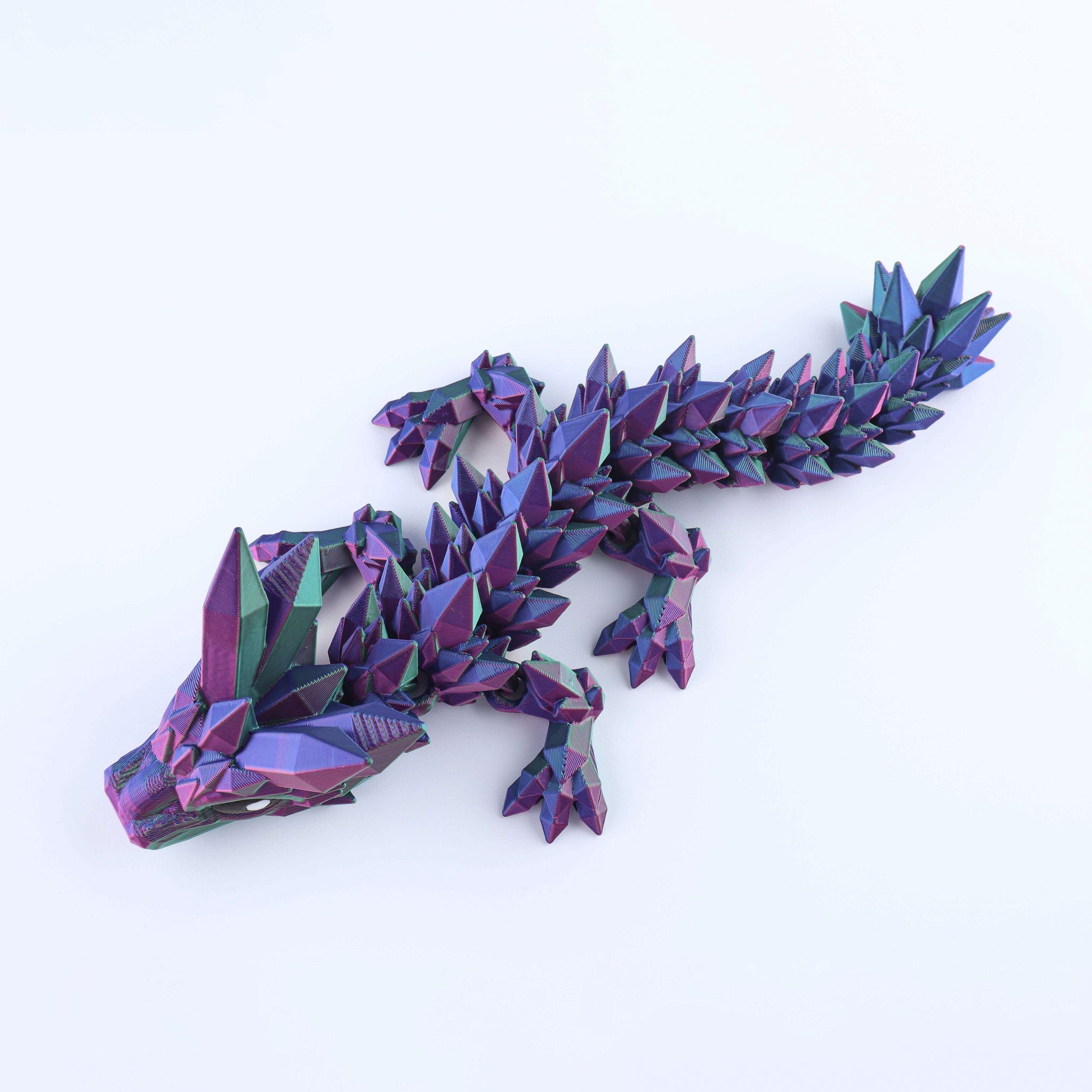 Dragon bébé en cristal imprimé en 3D - Jouet de bureau articulé fantastique - Cadeau