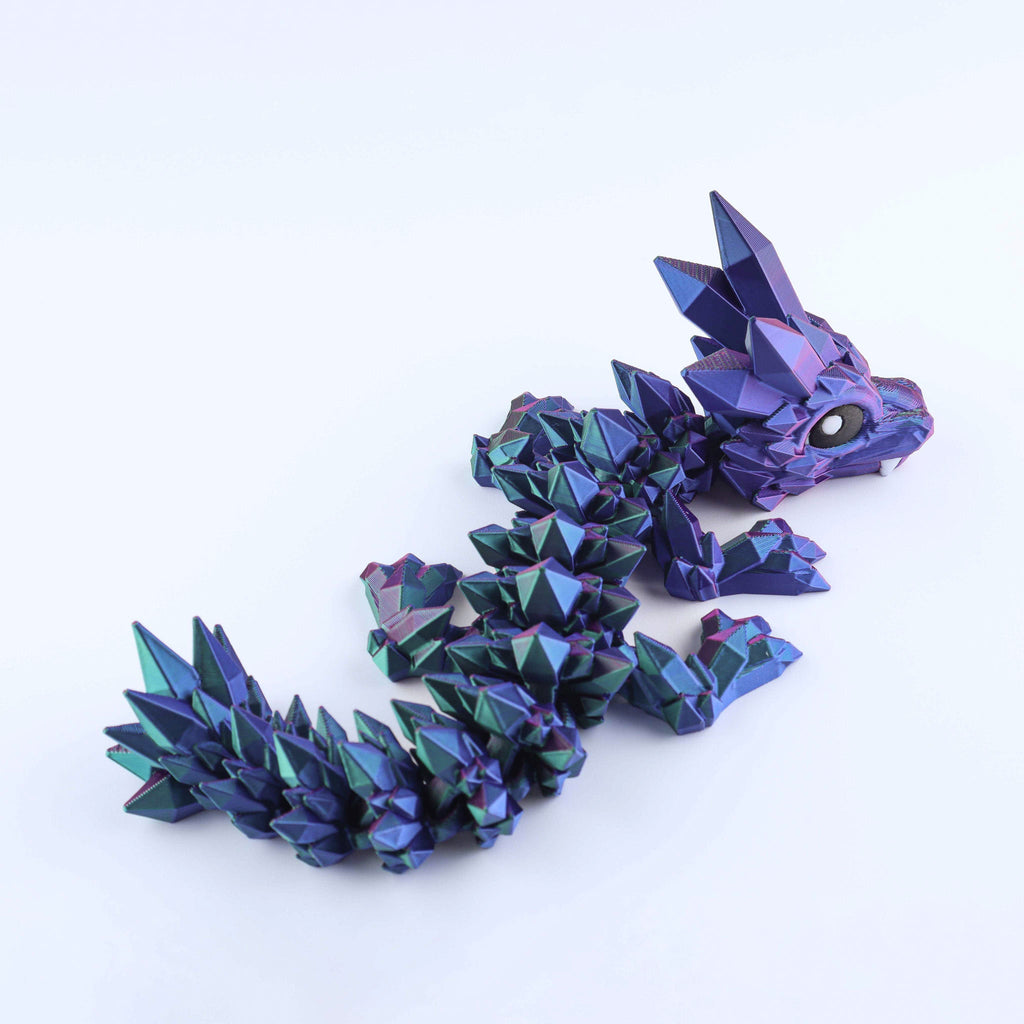 Dragon bébé en cristal imprimé en 3D - Jouet de bureau articulé fantastique - Cadeau