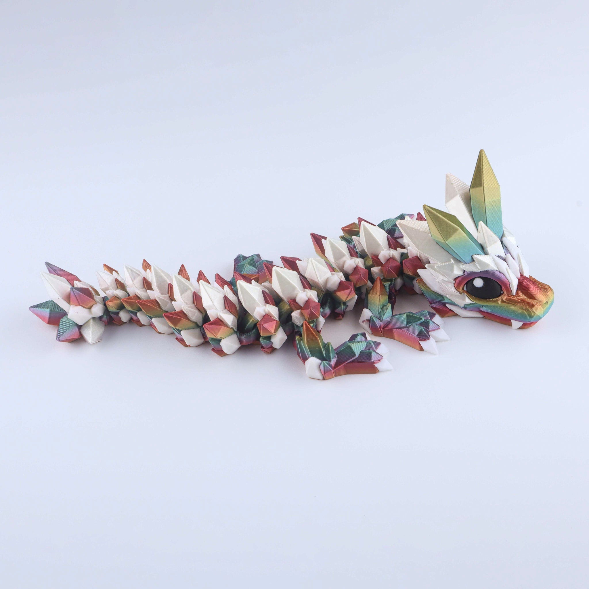 3D-gedruckter Kristall-Baby-Drachen-Fidget-Toy – Bewegliches Fantasy-Schreibtisch-Spielzeug-Geschenk