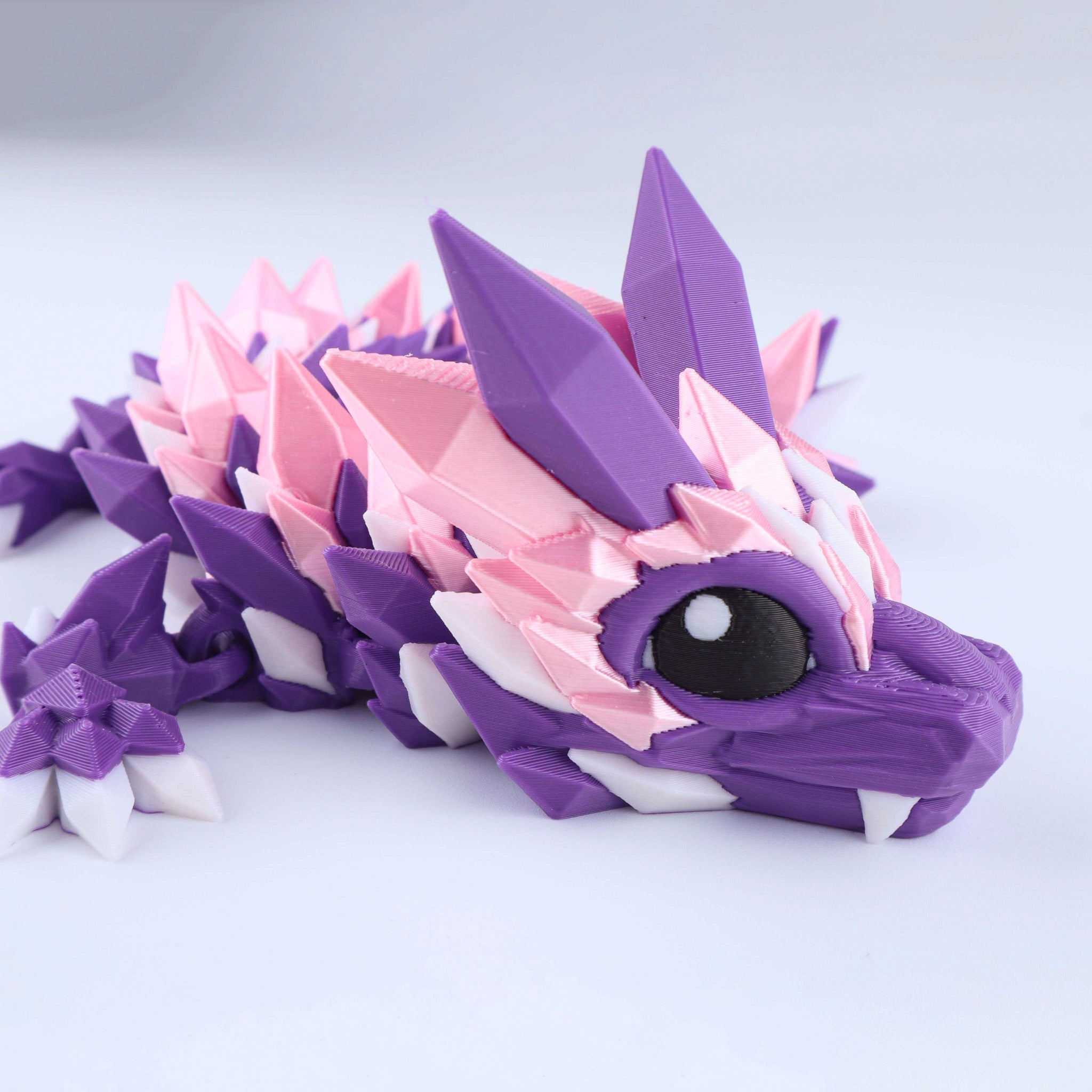 3D-gedruckter Kristall-Baby-Drachen-Fidget-Toy – Bewegliches Fantasy-Schreibtisch-Spielzeug-Geschenk