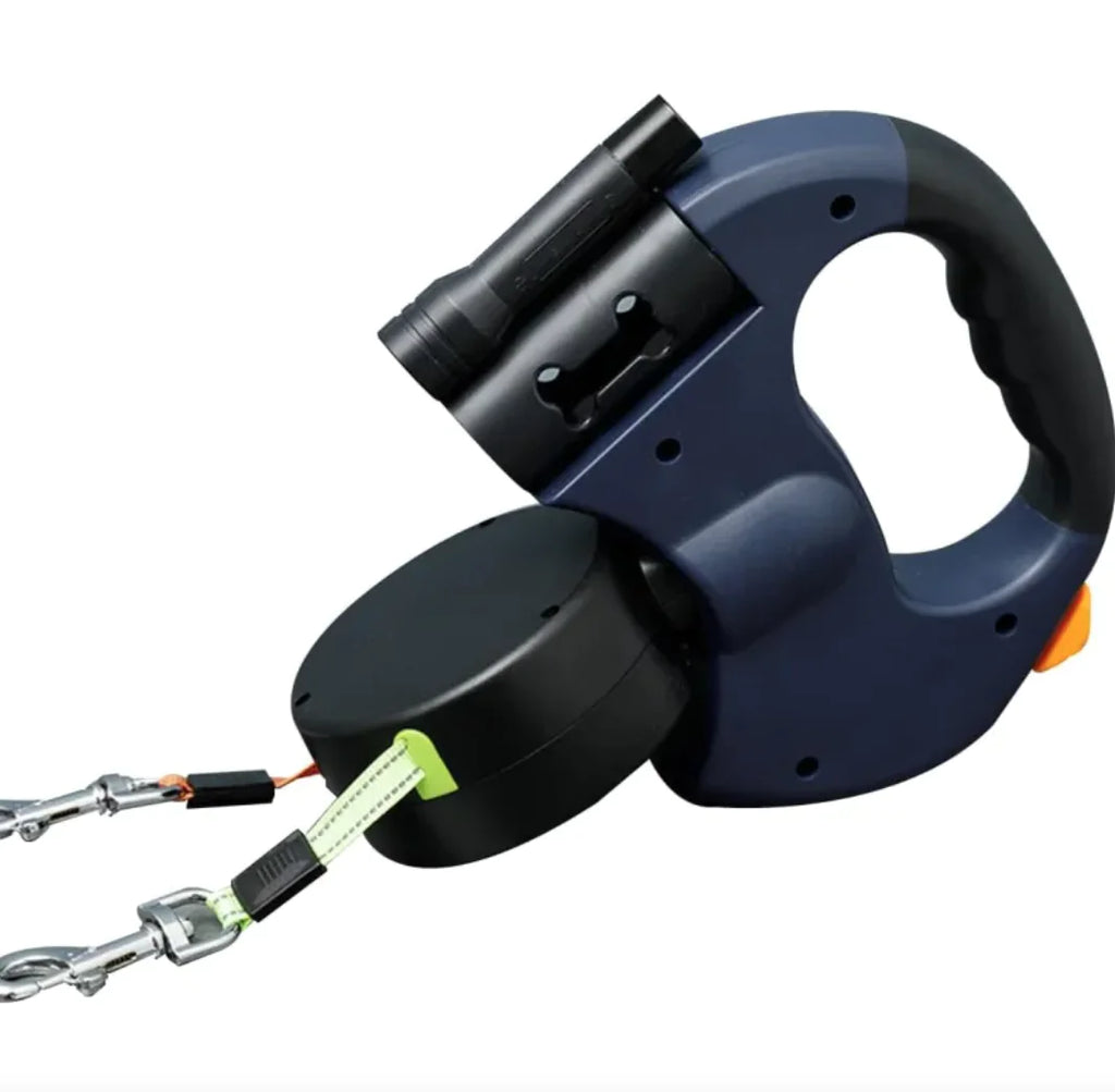 Laisse double rétractable anti-enchevêtrement pour chiens