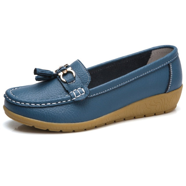 Frühlings-Ballerinas Damen Schuhe Loafer Echtes Leder Damen Ballerinas Slip-on Damen Loafer Damen Mokassinschuhe