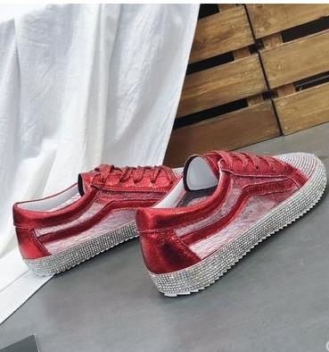 Sneakers Damen Flats Gold Silber Schuhe Strass Bling Freizeitschuhe Koreanische Luxus Creepers Superstar Schuhe Streetwear
