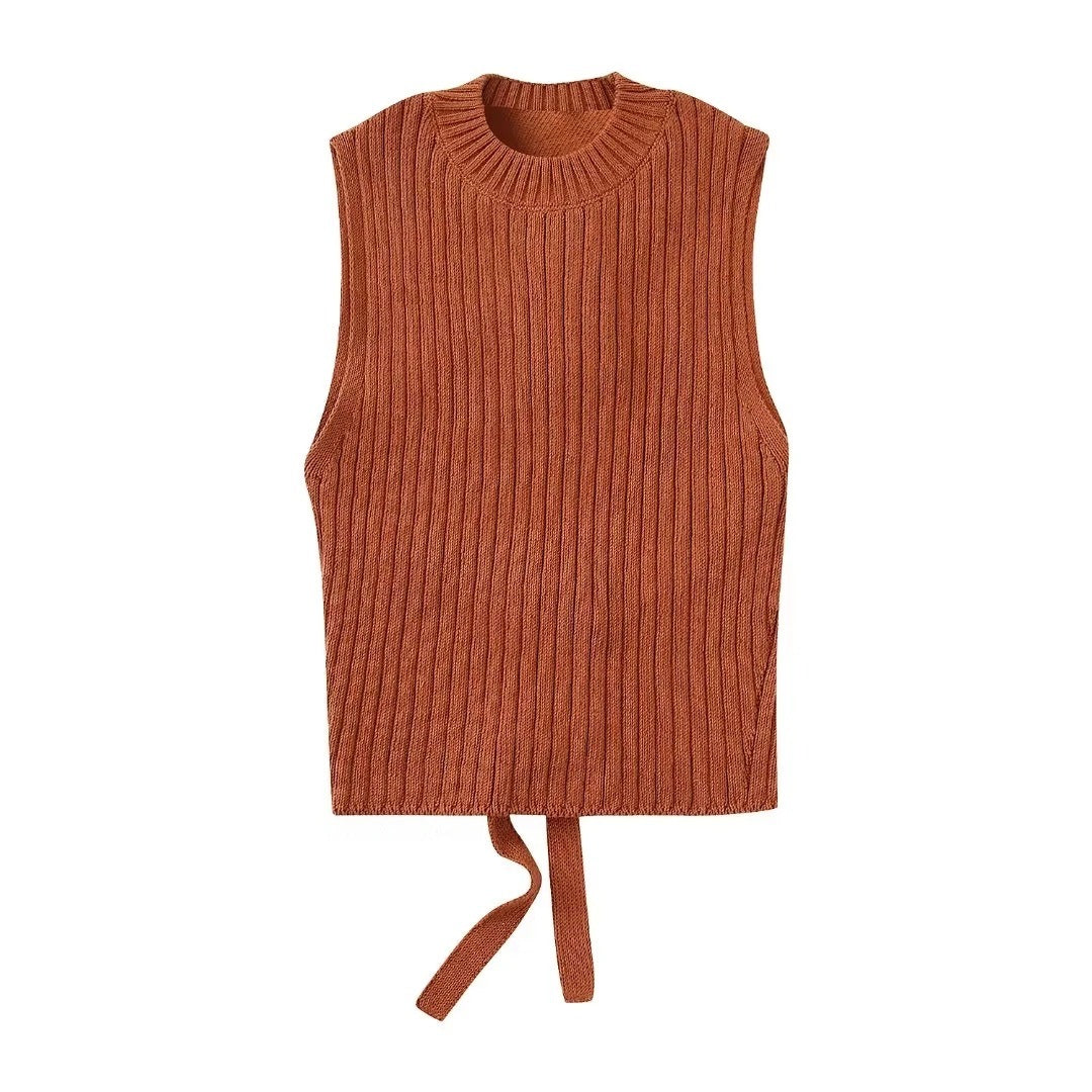 Haut court en maille dos nu pour femme nouvelle collection printemps