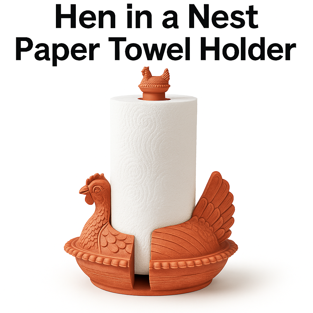 Porte-serviettes de cuisine Poule sur son nid – Décoration de cuisine style ferme