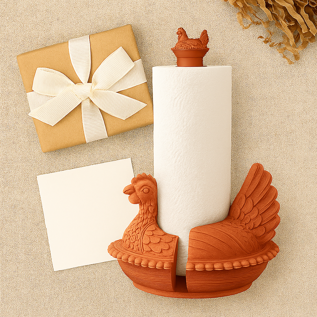 Porte-serviettes de cuisine Poule sur son nid – Décoration de cuisine style ferme