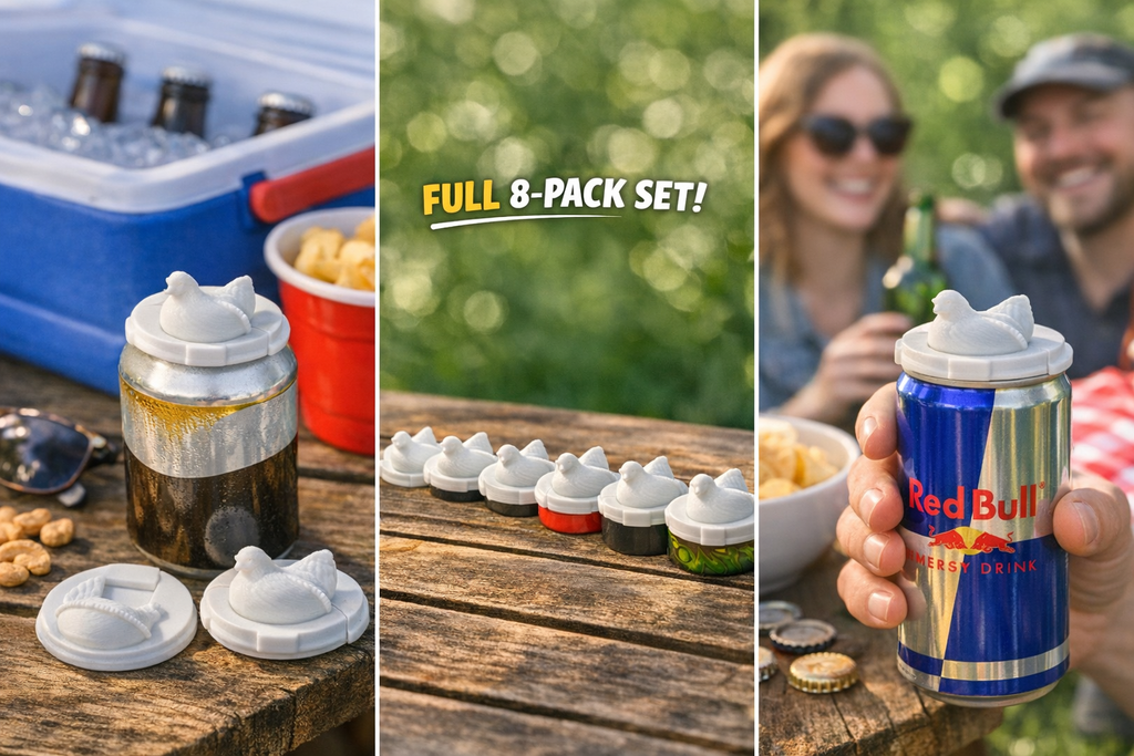 Hen in a Nest – Custom 3D Printed Can Lid - 8 Pack