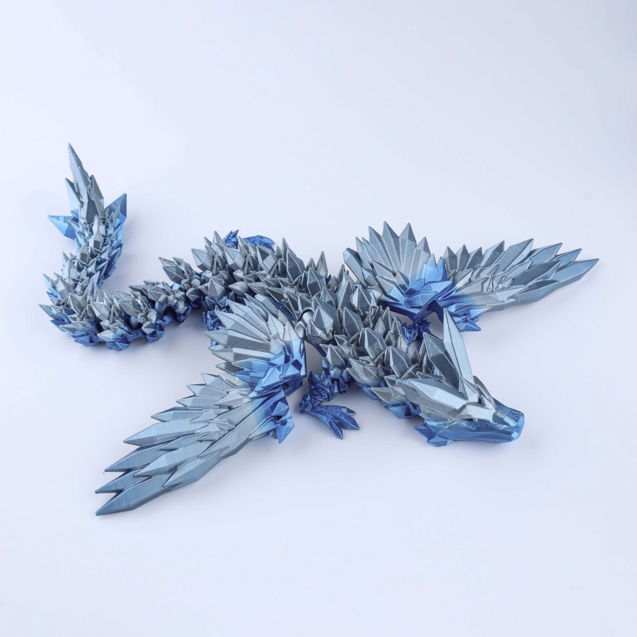 3D-gedruckter Kristallflügel-Drache Fidget Toy – Bewegliches Fantasy-Schreibtischspielzeug Geschenk