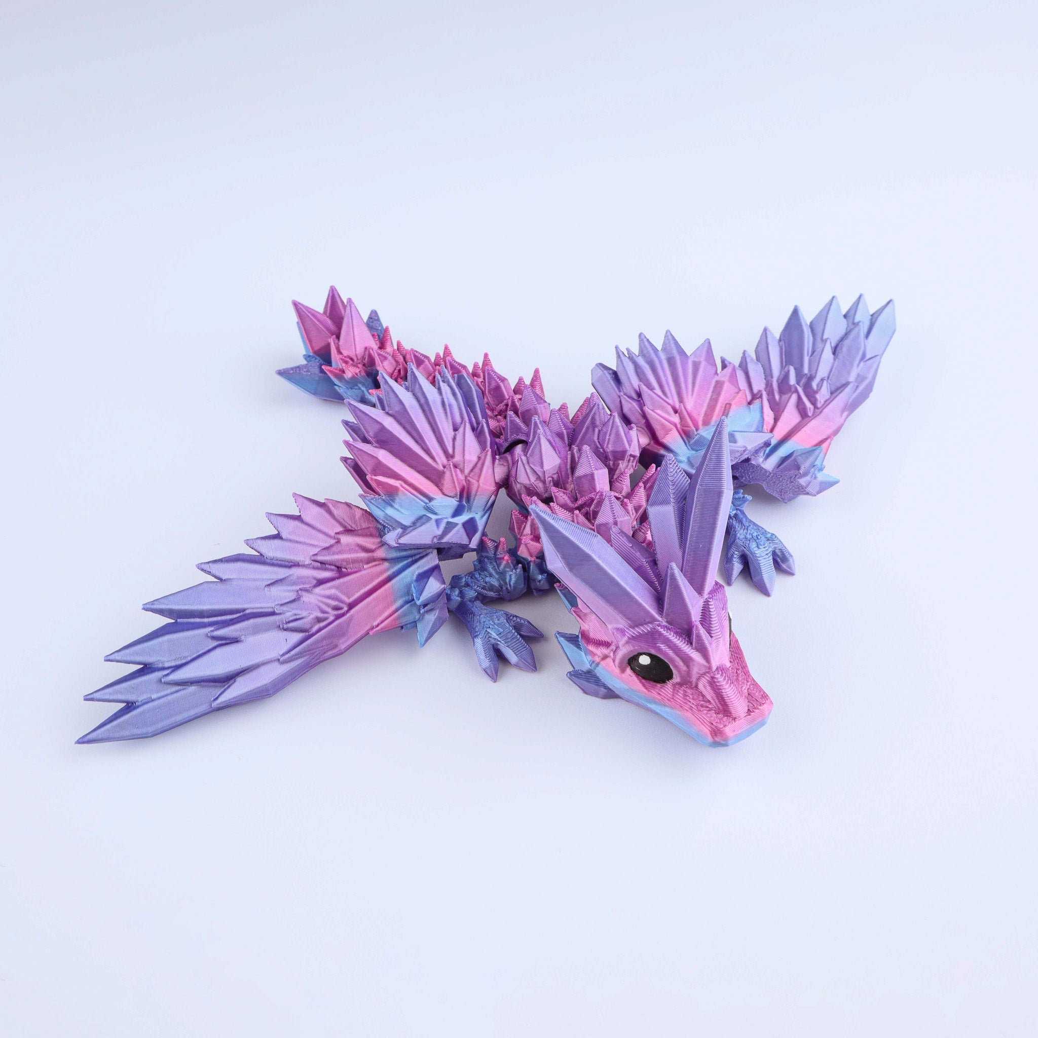 3D-gedrucktes Kristallflügel-Kaulquappendrachen-Fidget-Spielzeug – Bewegliches Fantasy-Schreibtischspielzeug-Geschenk