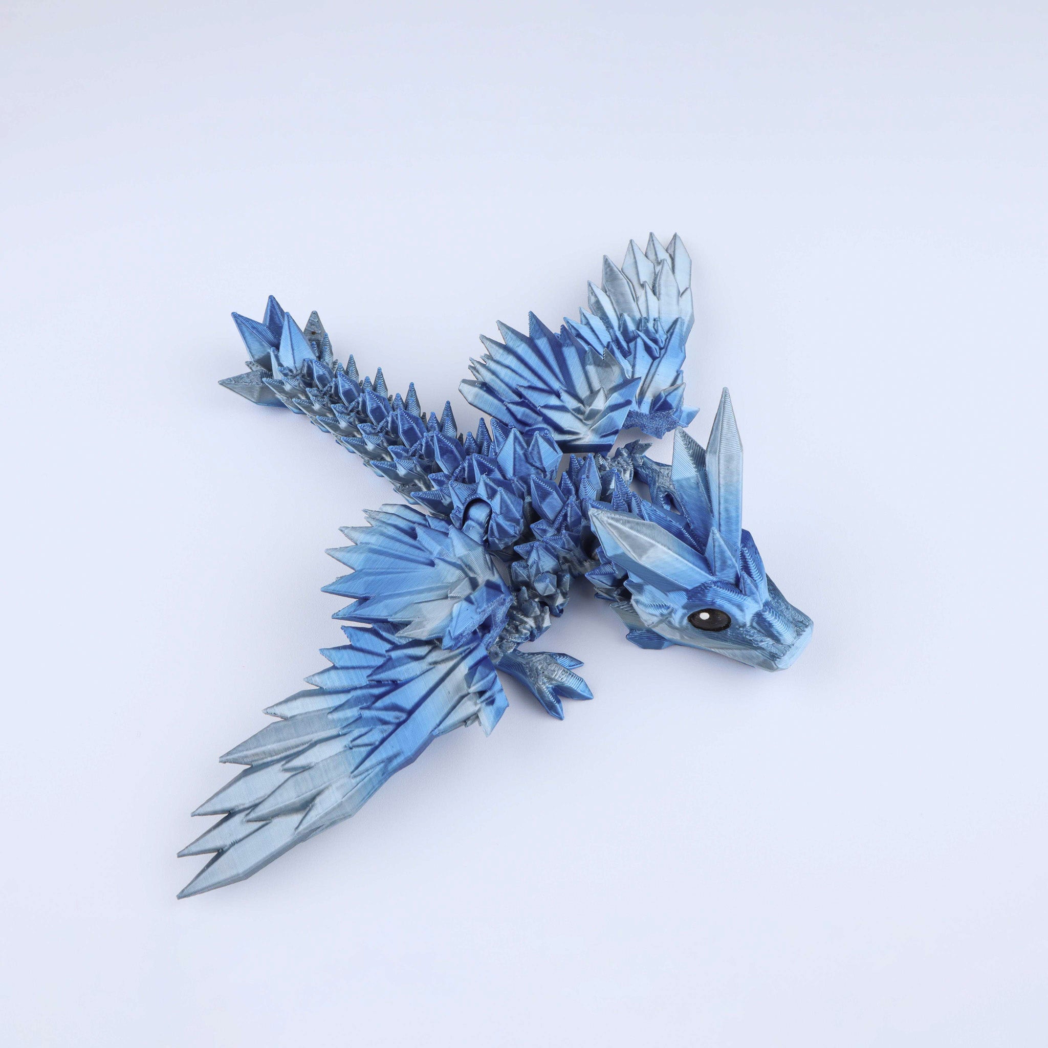 3D-gedrucktes Kristallflügel-Kaulquappendrachen-Fidget-Spielzeug – Bewegliches Fantasy-Schreibtischspielzeug-Geschenk