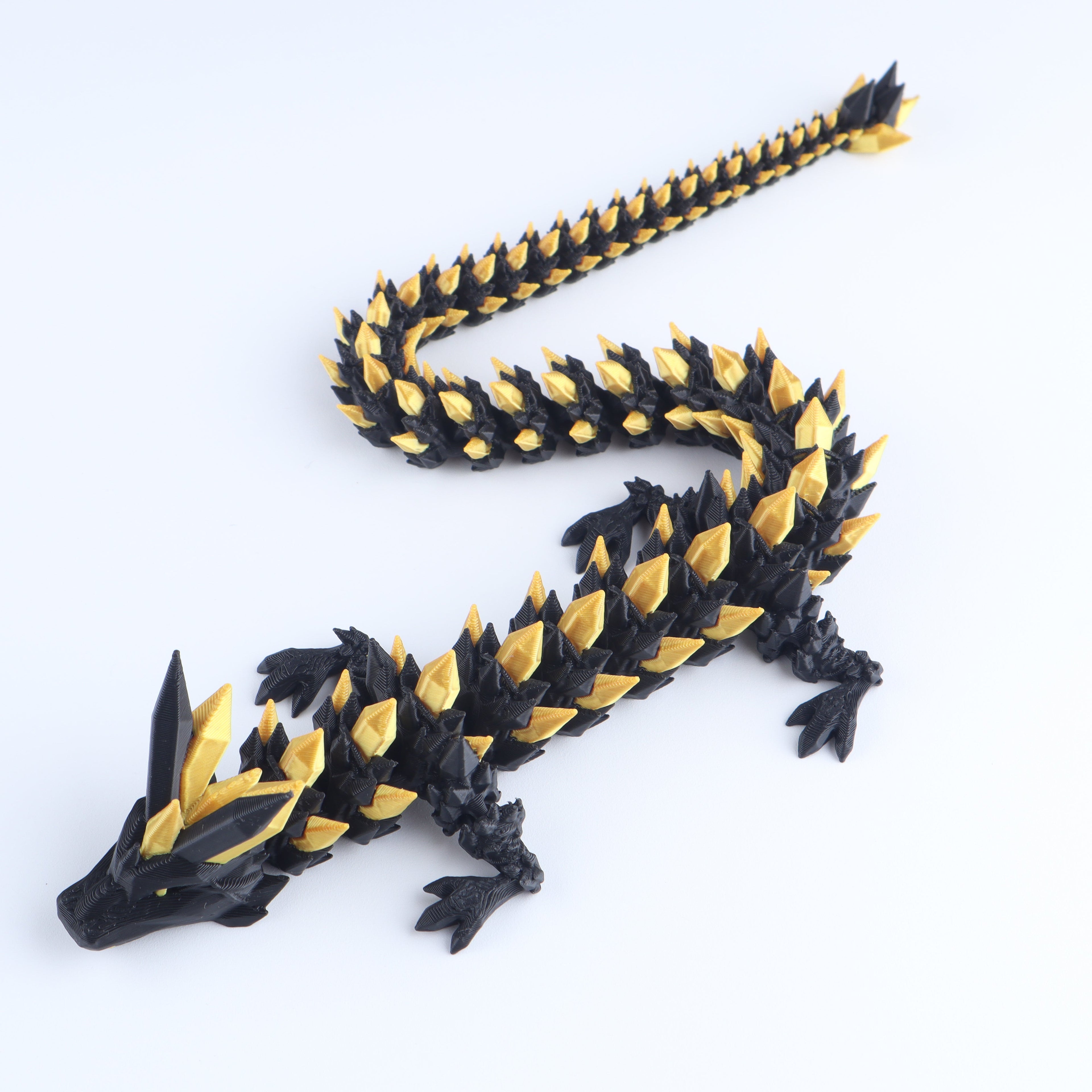 3D-gedruckter Kristall-Drachen-Fidget-Toy – Bewegliches, flexibles Schreibtischspielzeug als Geschenk