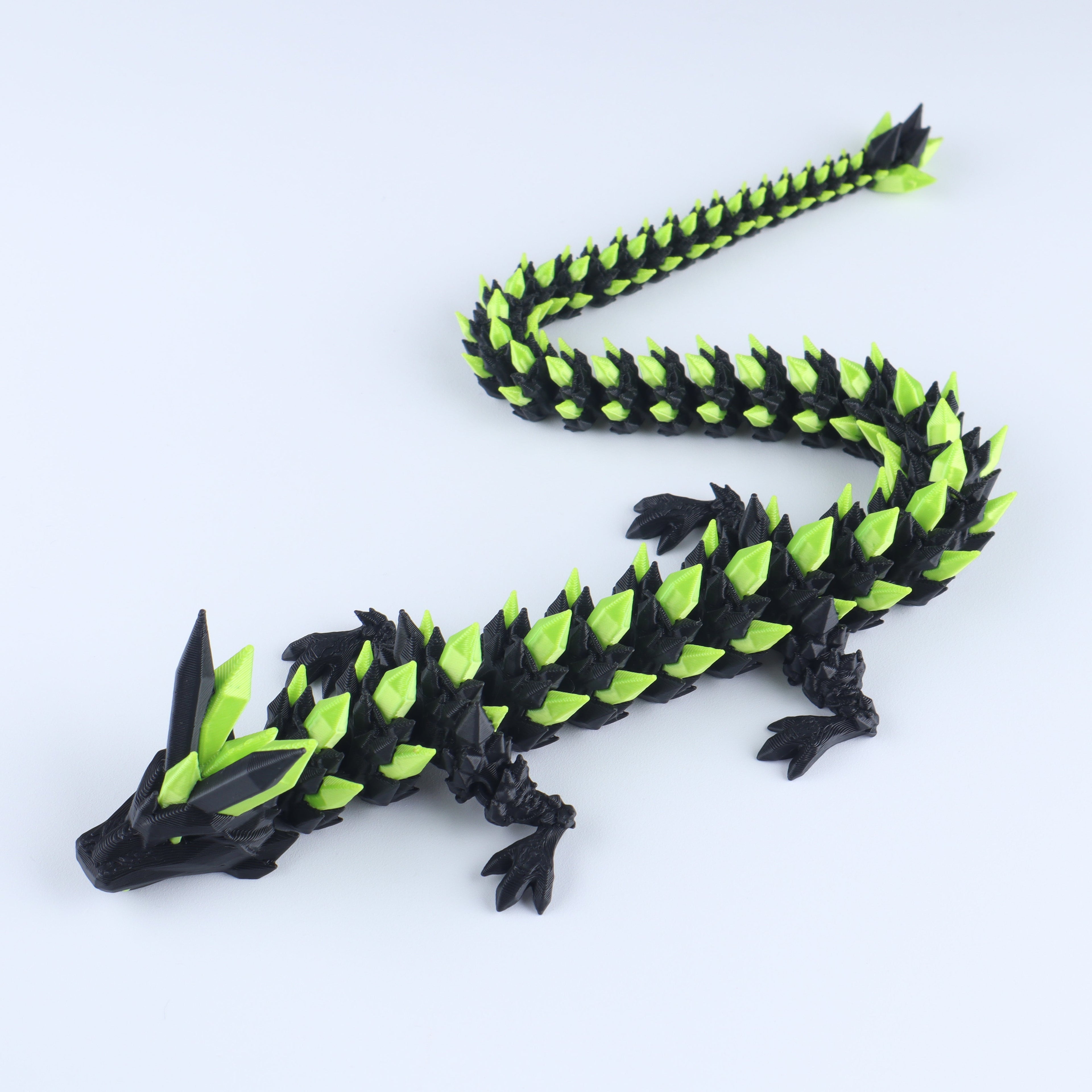 3D-gedruckter Kristall-Drachen-Fidget-Toy – Bewegliches, flexibles Schreibtischspielzeug als Geschenk