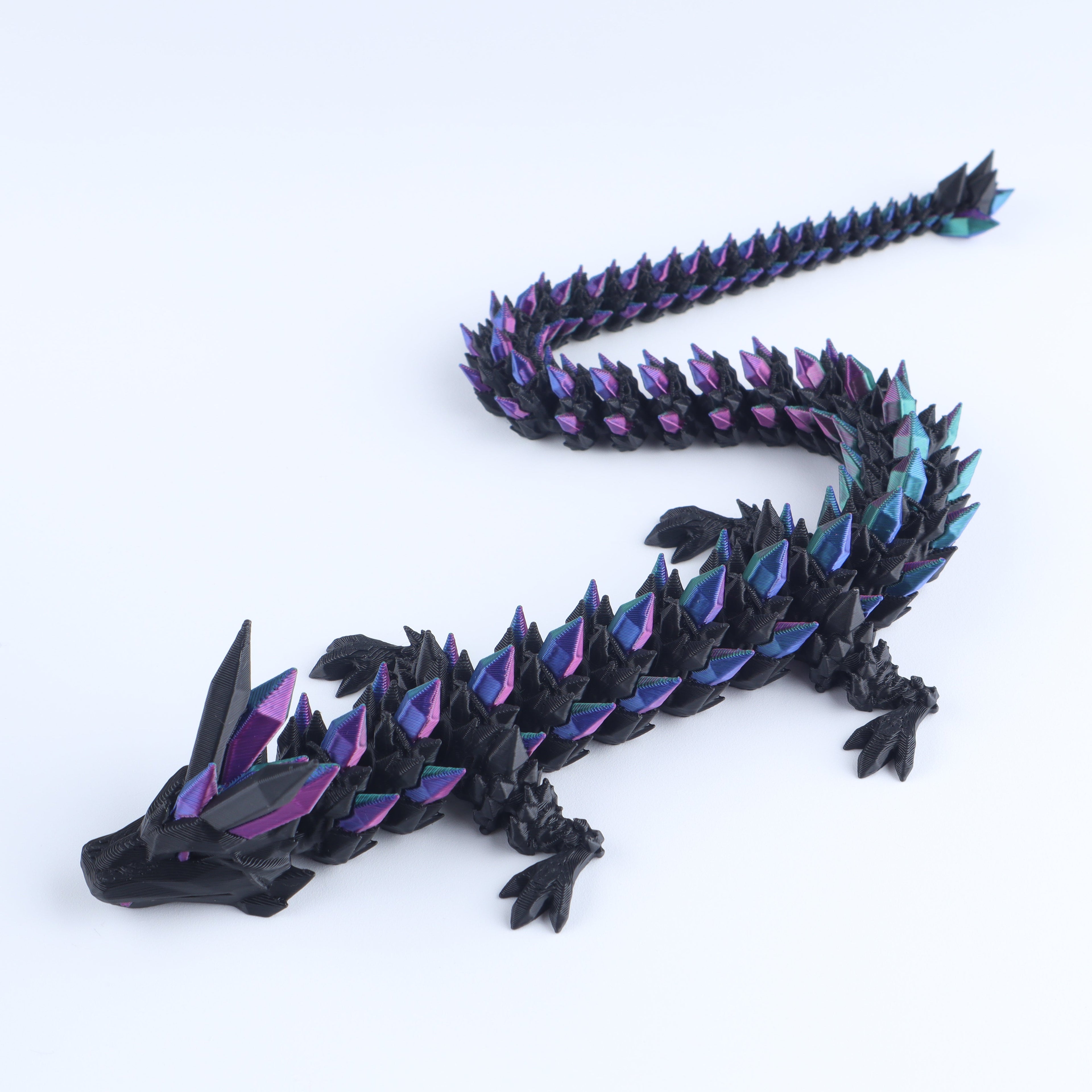 3D-gedruckter Kristall-Drachen-Fidget-Toy – Bewegliches, flexibles Schreibtischspielzeug als Geschenk