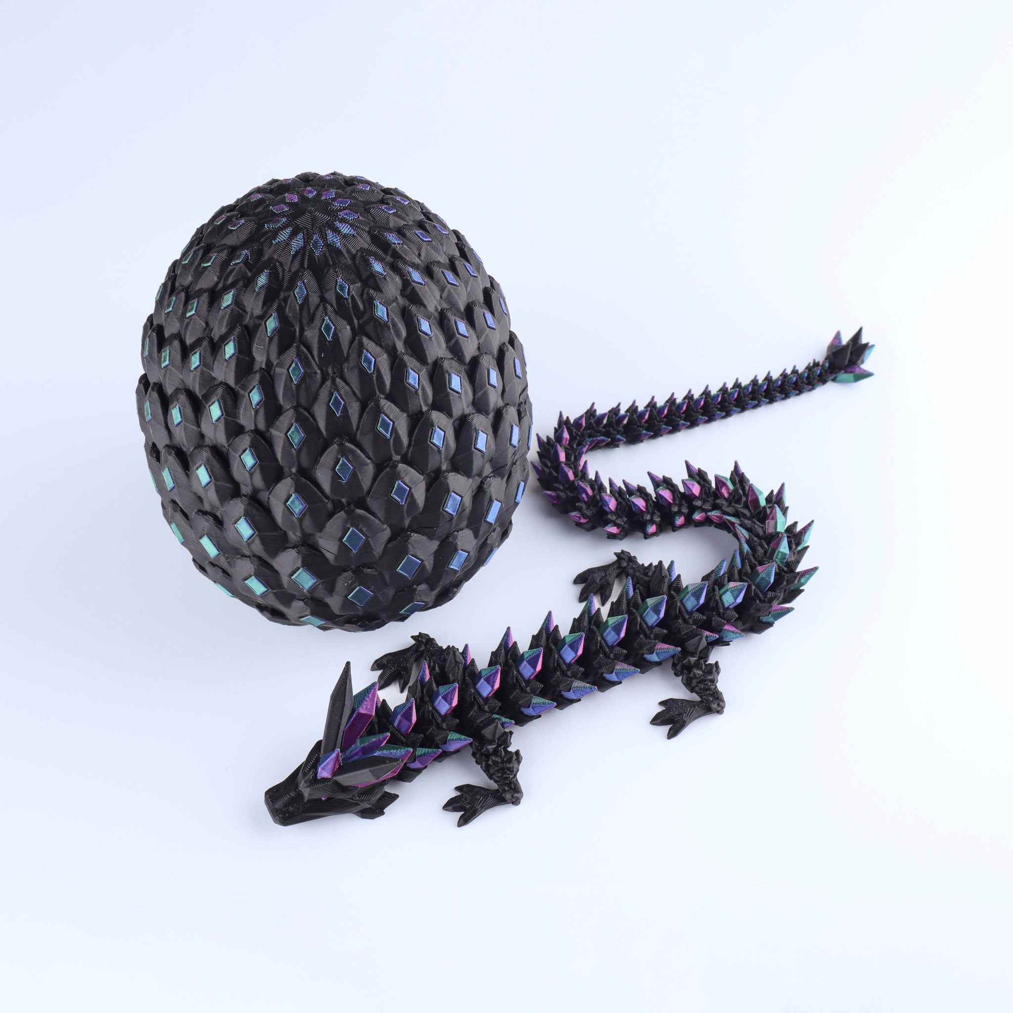 3D-gedruckter Kristall-Drachen-Fidget-Toy – Bewegliches, flexibles Schreibtischspielzeug als Geschenk