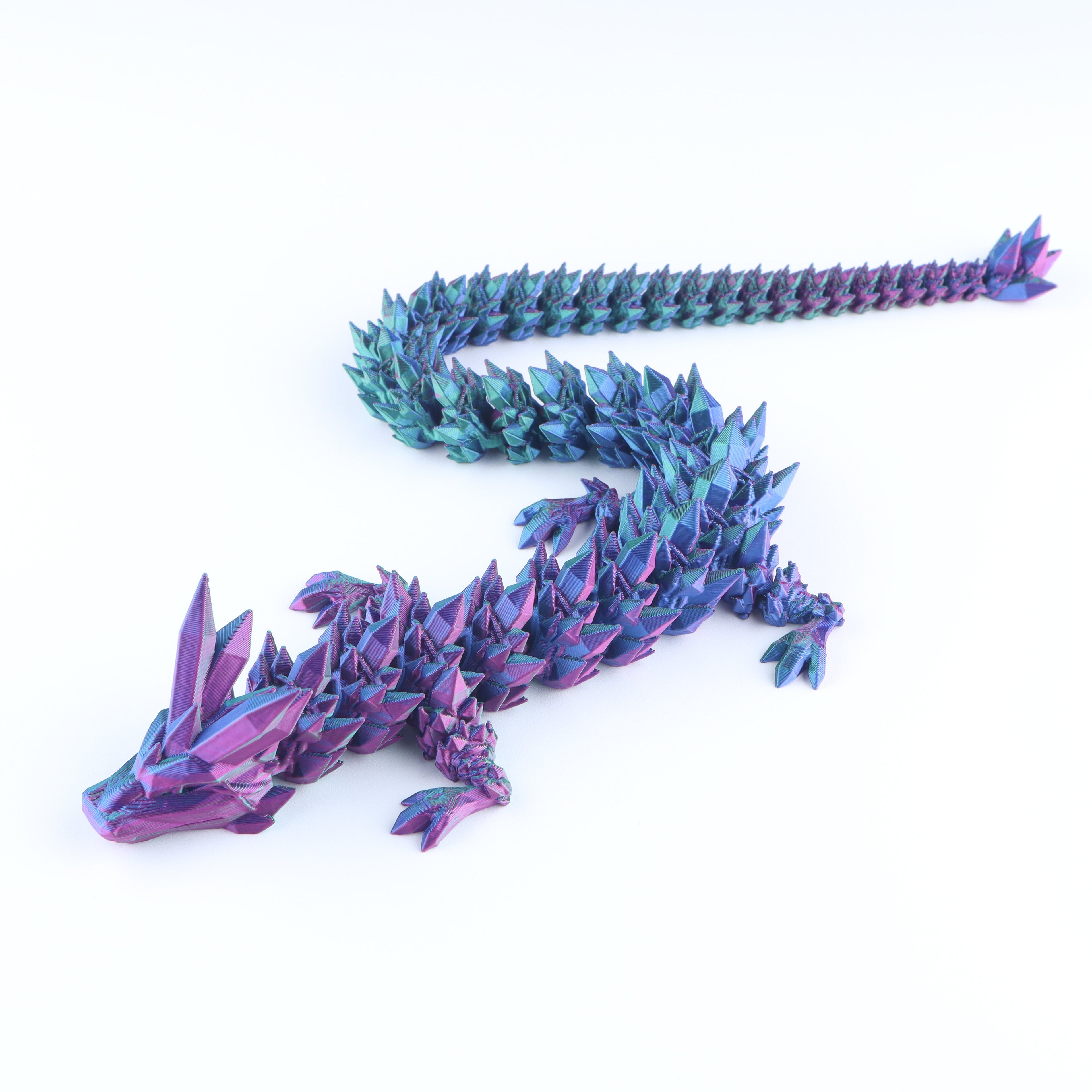 3D-gedruckter Kristall-Drachen-Fidget-Toy – Bewegliches, flexibles Schreibtischspielzeug als Geschenk