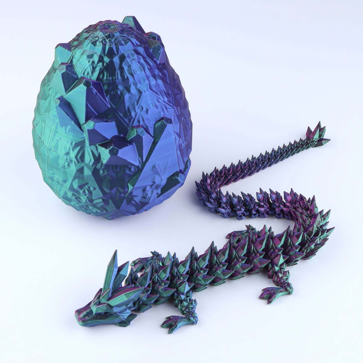 3D-gedruckter Kristall-Drachen-Fidget-Toy – Bewegliches, flexibles Schreibtischspielzeug als Geschenk
