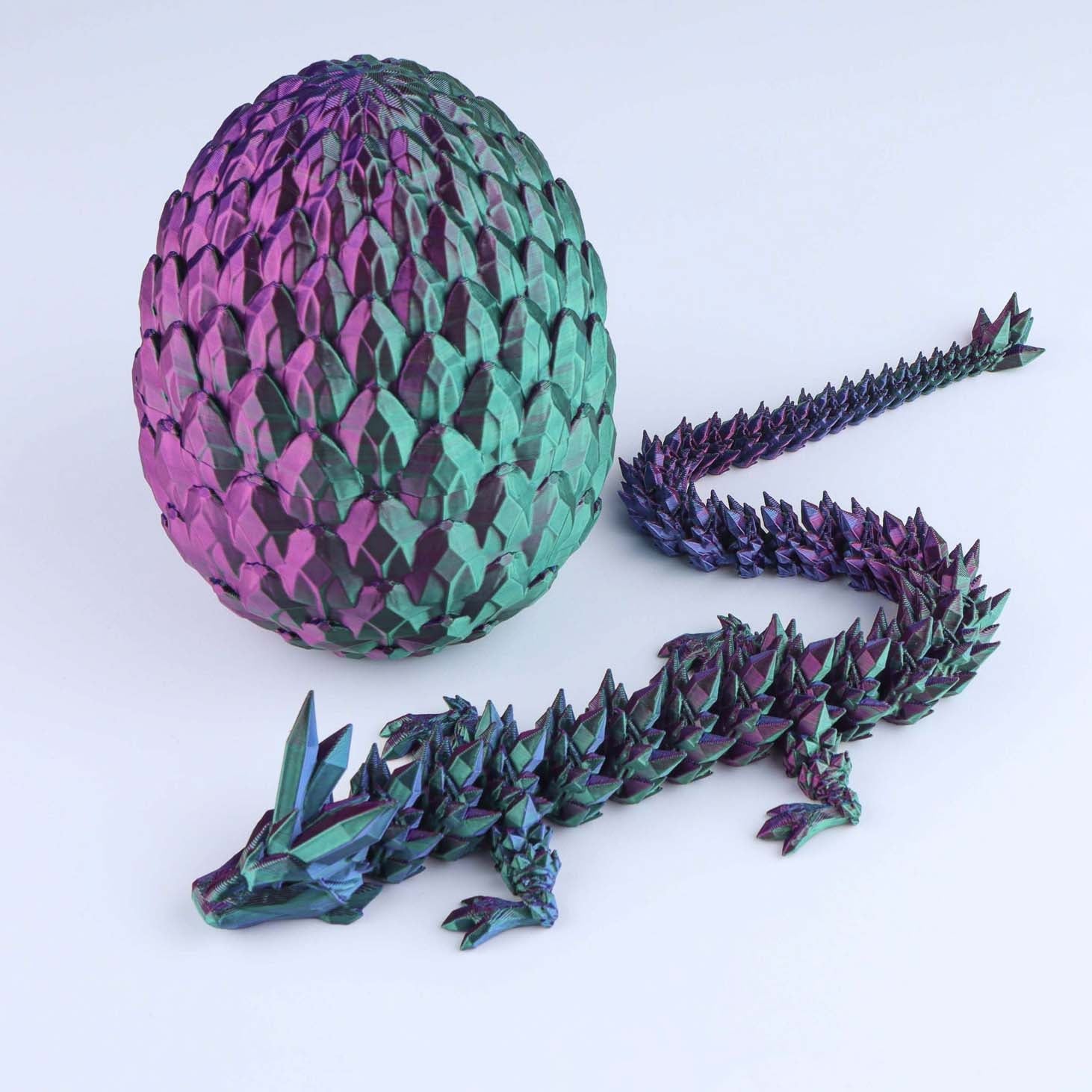 3D-gedruckter Kristall-Drachen-Fidget-Toy – Bewegliches, flexibles Schreibtischspielzeug als Geschenk