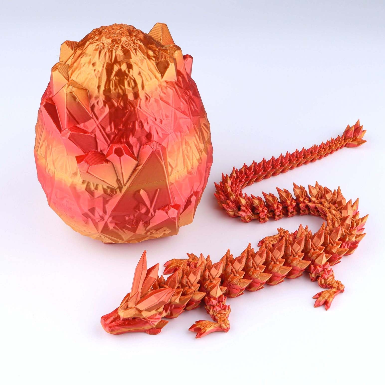 3D-gedruckter Kristall-Drachen-Fidget-Toy – Bewegliches, flexibles Schreibtischspielzeug als Geschenk