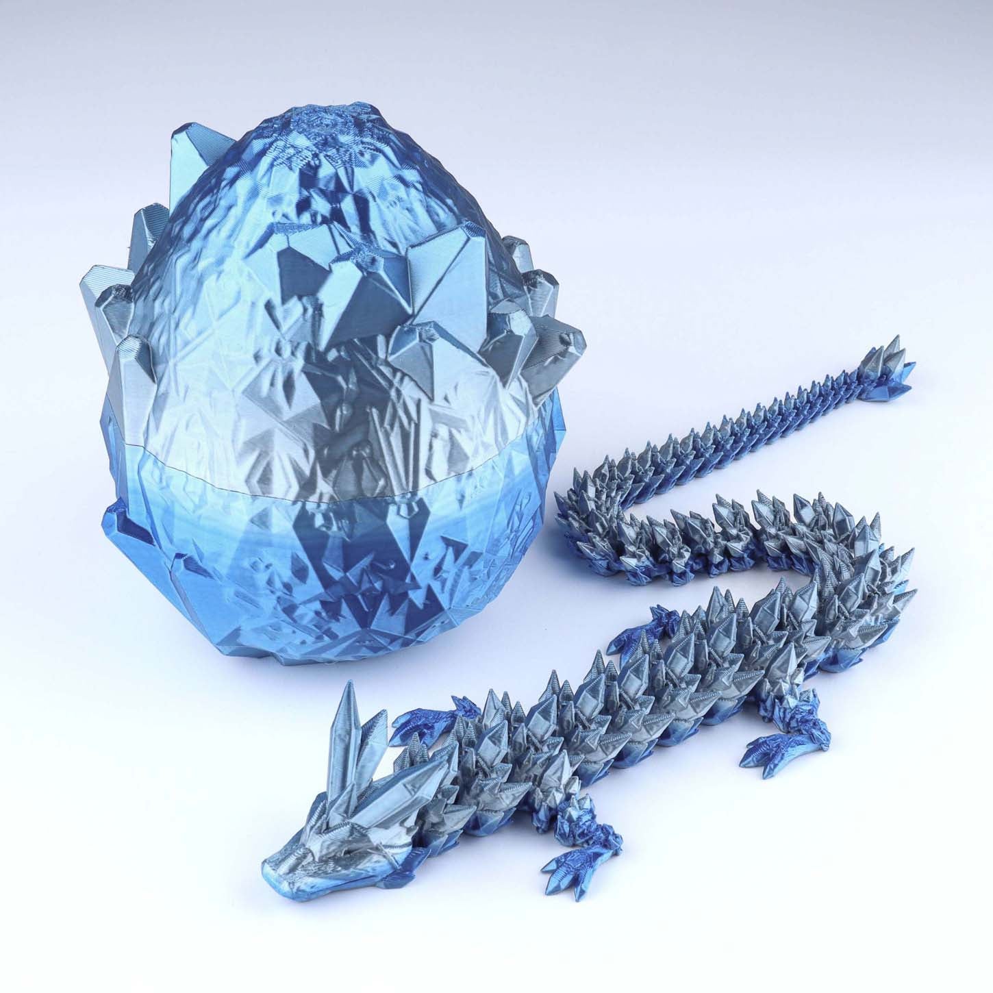 3D-gedruckter Kristall-Drachen-Fidget-Toy – Bewegliches, flexibles Schreibtischspielzeug als Geschenk