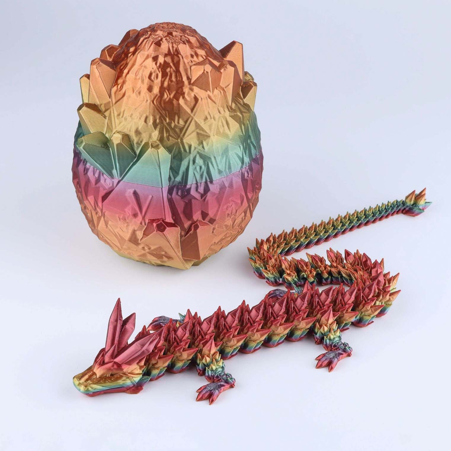 3D-gedruckter Kristall-Drachen-Fidget-Toy – Bewegliches, flexibles Schreibtischspielzeug als Geschenk