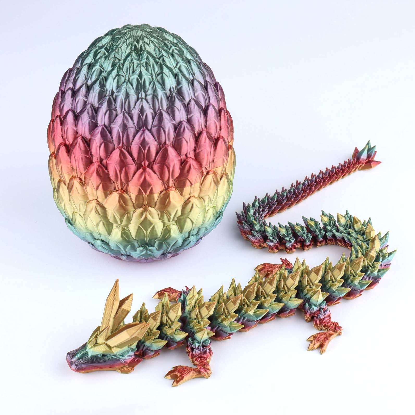 3D-gedruckter Kristall-Drachen-Fidget-Toy – Bewegliches, flexibles Schreibtischspielzeug als Geschenk