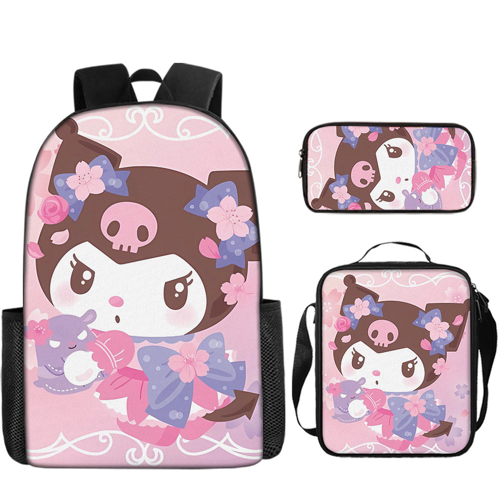 Neue Cartoon-Schultasche mit Aufdruck, individuelle Büchertasche, hochwertige Rucksäcke, Federmäppchen, Kindertaschen für Mädchen