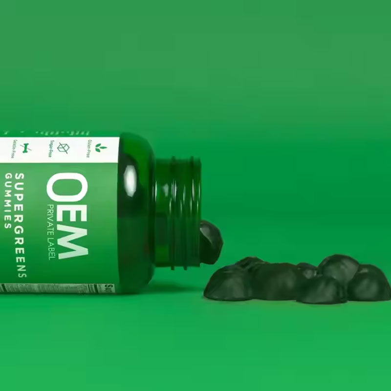 Gummies végétaliennes à la chlorophylle et super vitamines vertes