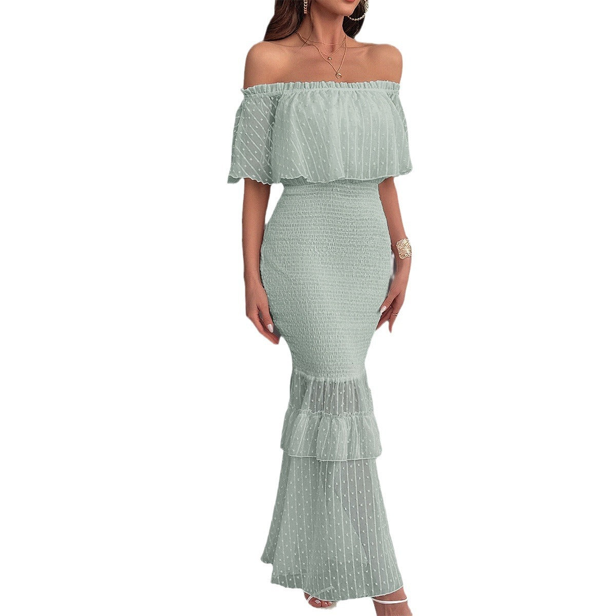 Europäische und amerikanische elegante hochtaillierte Damenkleider für Frühling und Sommer